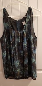 J. Crew silk pleated neck sleevless blouse